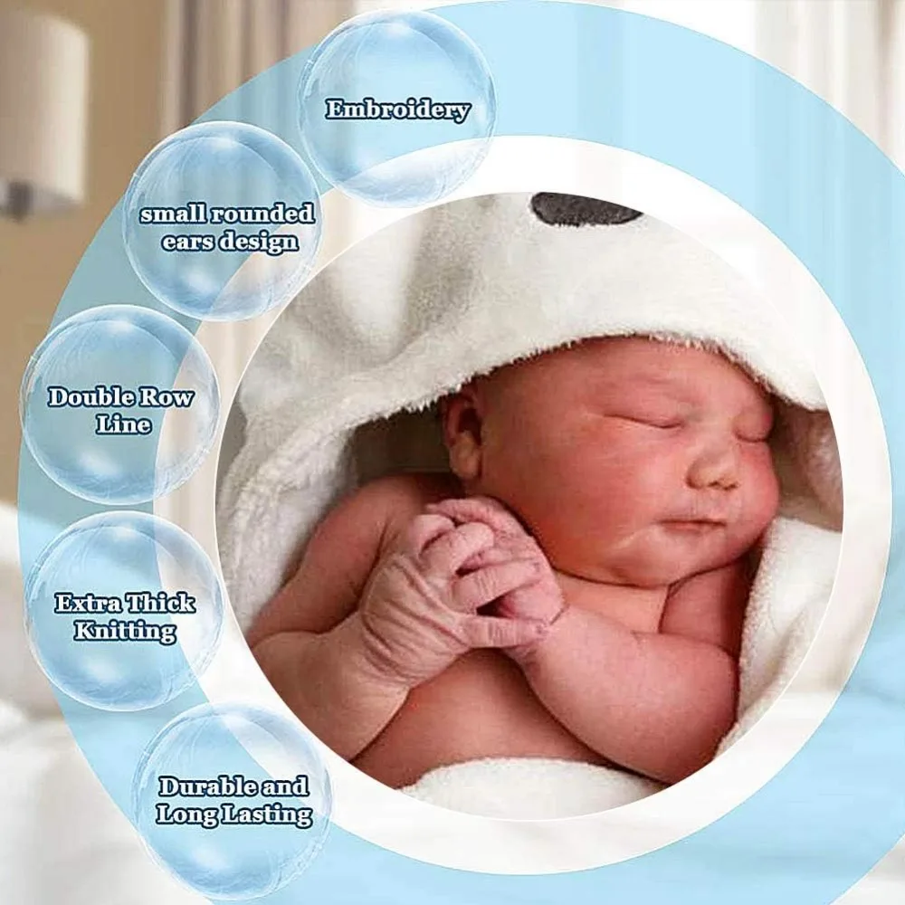 Asciugamano con cappuccio simpatico orso per bambini Asciugamano da bagno Asciugamano morbido per la scuola materna Asciugamani da spiaggia Avvolgente per bambine e ragazzi Cotone organico unisex