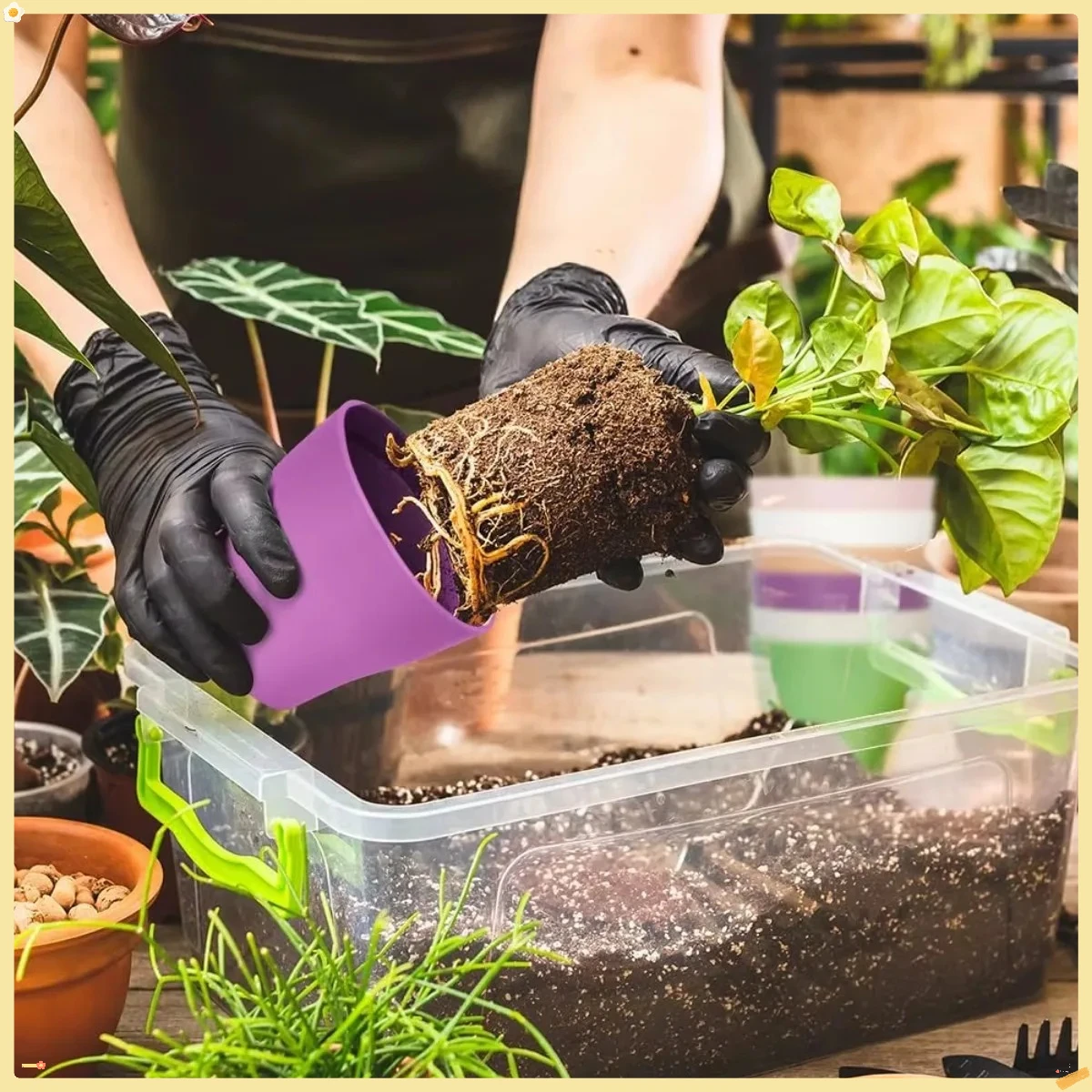 8 قطع من أواني النباتات، أواني الزهور 3.8 بوصة، هدايا البستنة، وعاء بلاستيكي للنباتات، مزارعي أصيص عصاري للحضانة للنباتات الداخلية #5