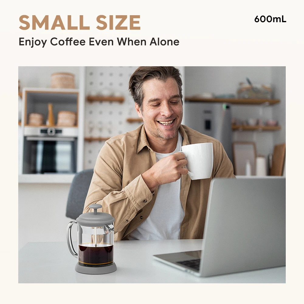 1000ML/600ML Französisch Presse Kaffeemaschine Hohe Borosilikatglas Haus Kaffee Brewer Milch Schaum Aufschäumer Barista tee Maker – Detail 18