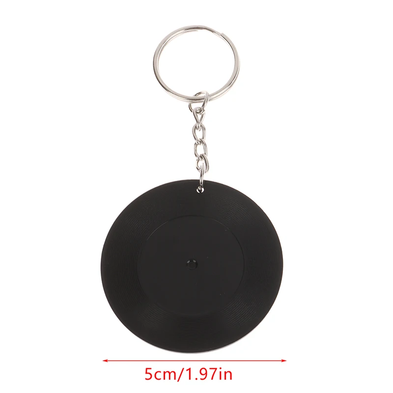 Vintage Mini Black Blank CD Keychain Retro Blank Kpop Album Keyring DIY Backpack Pendant Key Holder Accessories Girl Gifts