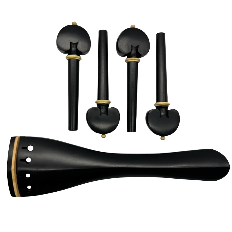 Hand-made 4/4 Cello Accessories parts fittings,Indonesian A-grade ebony wood tailpiece&tuning pegs