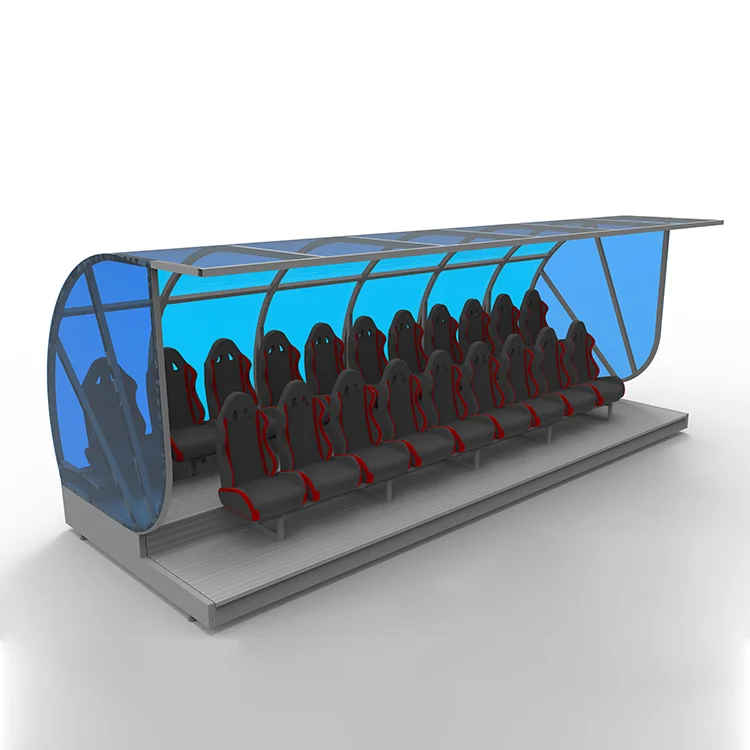 

Two Level Football Stadium Soccer Player Bench Seats Dugout With Shatter and UV Proof Polycarbonate Board
