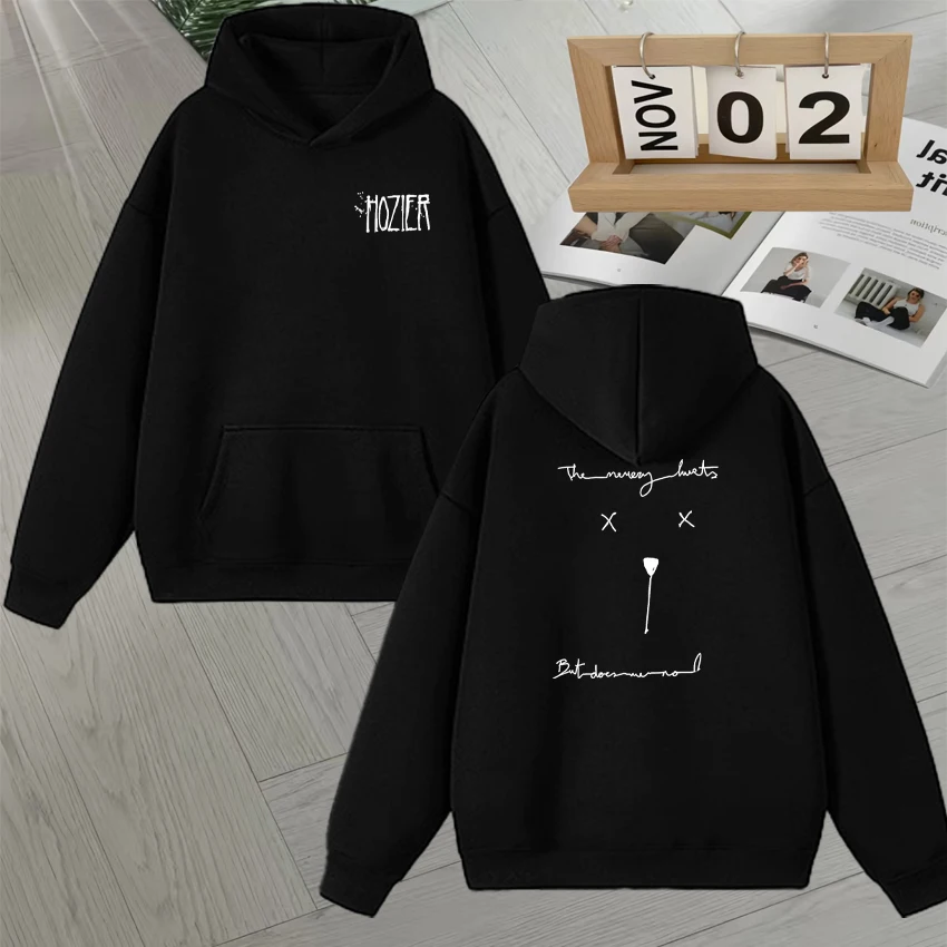 

Unreal Unearth Unending Tee Hozier Singer Graphic Double Sided Print Hoodie Autumn Winter Streetwear Sweatshirt Fleece Pullover