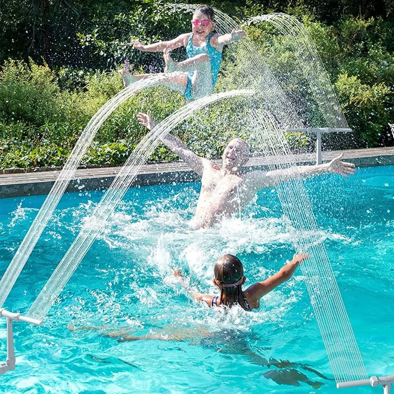 Spruzzatore per fontana per piscina creativo fontana per acqua a doppio spruzzo irrigatore per piscina a cascata regolabile accessori per piscine divertenti