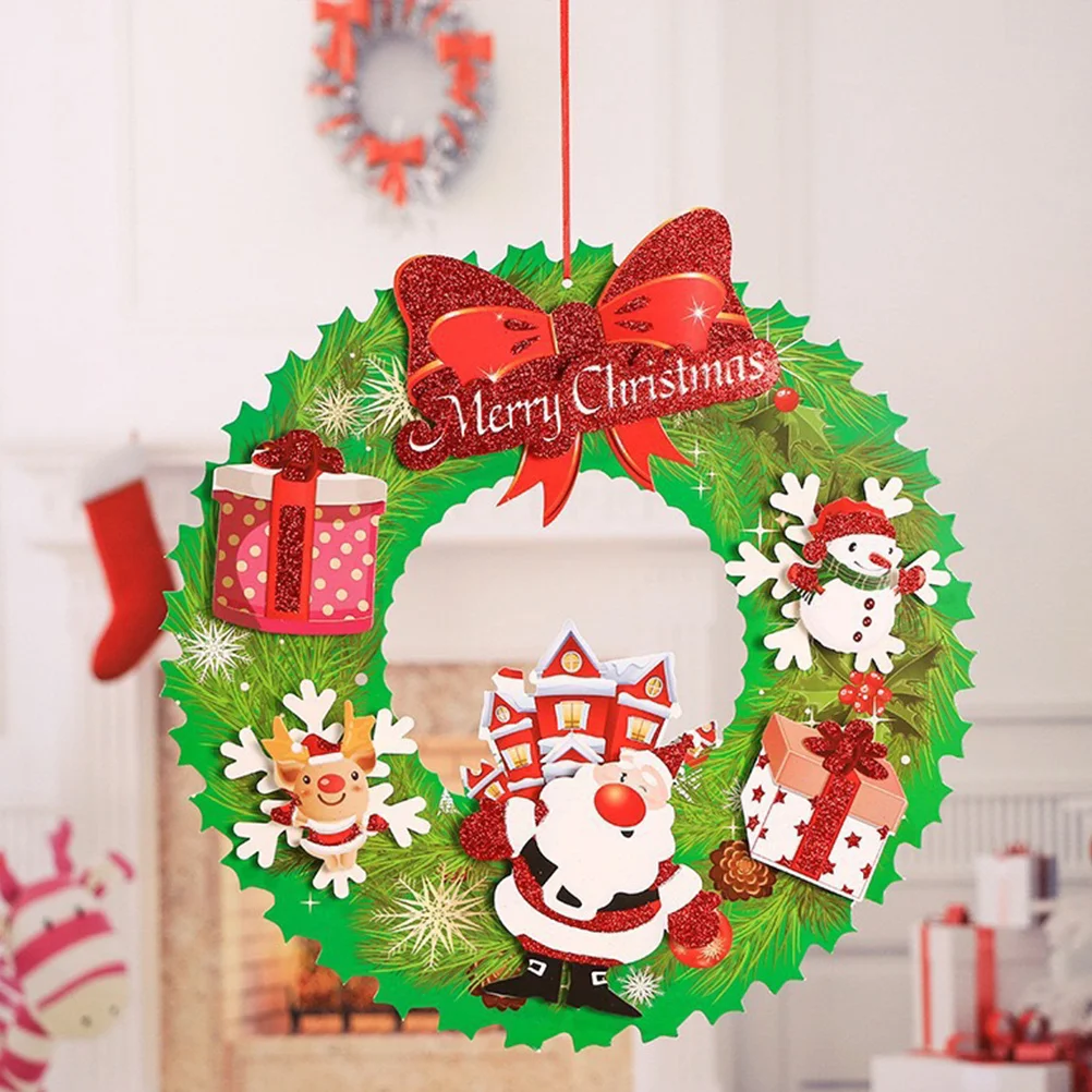 

1Pcs Premium Paper Christmas Wreath Door Hanging - Vibrant Stereo Garland for Fall Thanksgiving Fireplace Wall Decor Shiny