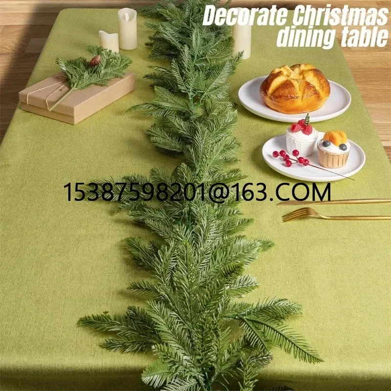 Christmas Garland Norfolk Pine Garland Artificial Faux Greenery Wreath Rustic Table Runner Holiday Indoor Mantle Decor Supplies