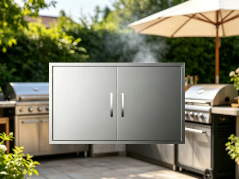 36W×23H Stainless Steel Double Door, Rustproof Magnetic Closure, Premium Metal Handle, Waterproof & Stain Resistant