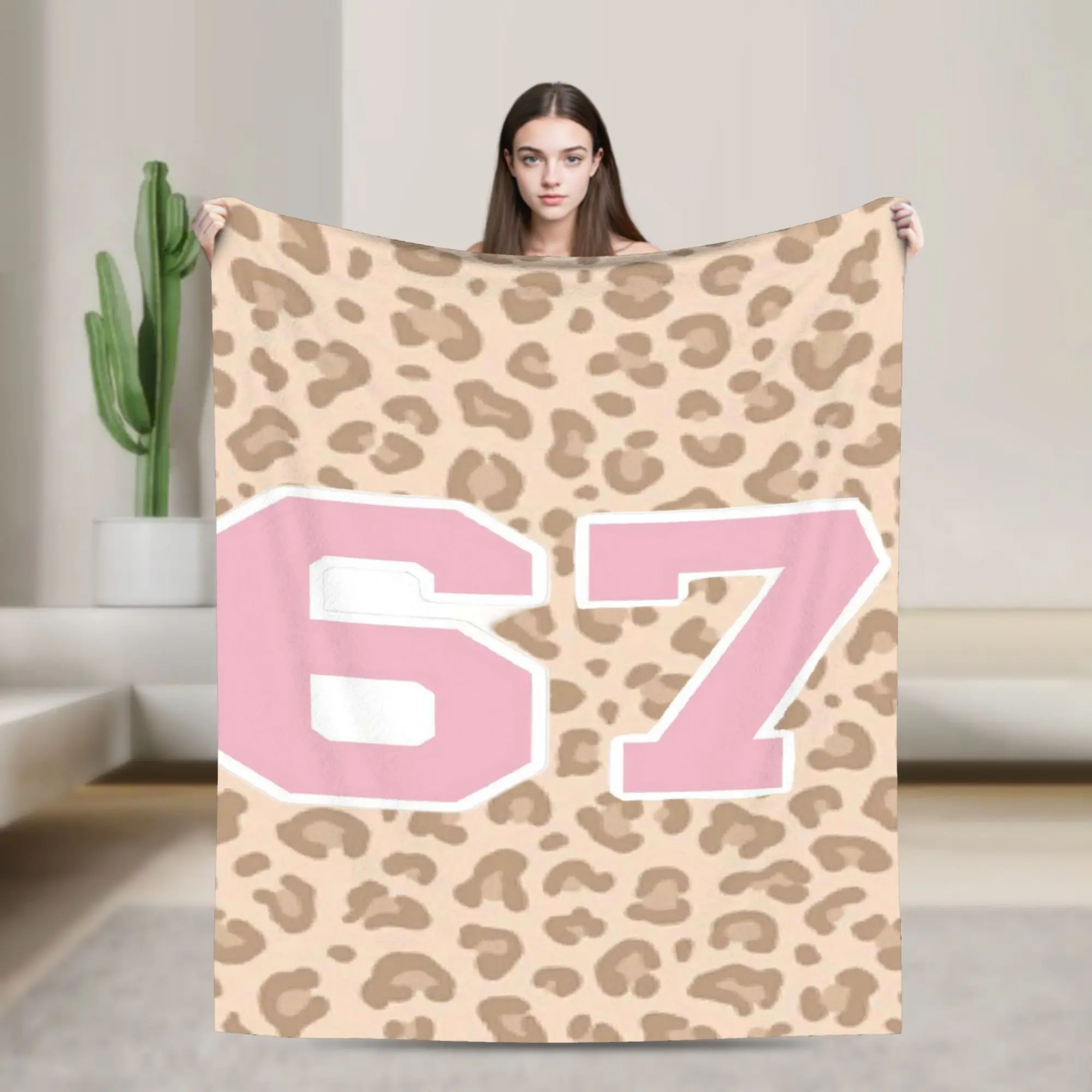 

67 Six Seven Meme Leopard Blanket Quality Super Soft Bedding Throws Winter Girls Boys Couch Chair Sofa Bed Funny Bedspread