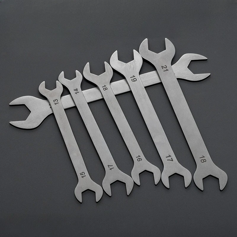 مفتاح ربط مفتوح رفيع للغاية من الفولاذ المقاوم للصدأ، مفتاح ربط مزدوج الرأس بسمك 3 مم، مفتاح شوكة رفيع صغير ثنائي الغرض