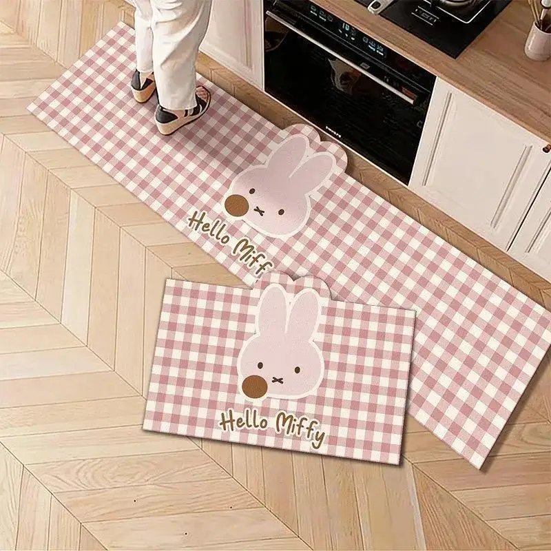 Cartoon Kawaii New Kitchen Aisle Floor Mat Absorb Water Anti-slip Resistant To Dirt Long Strip Can Be Cropped Not Moldy Miffy