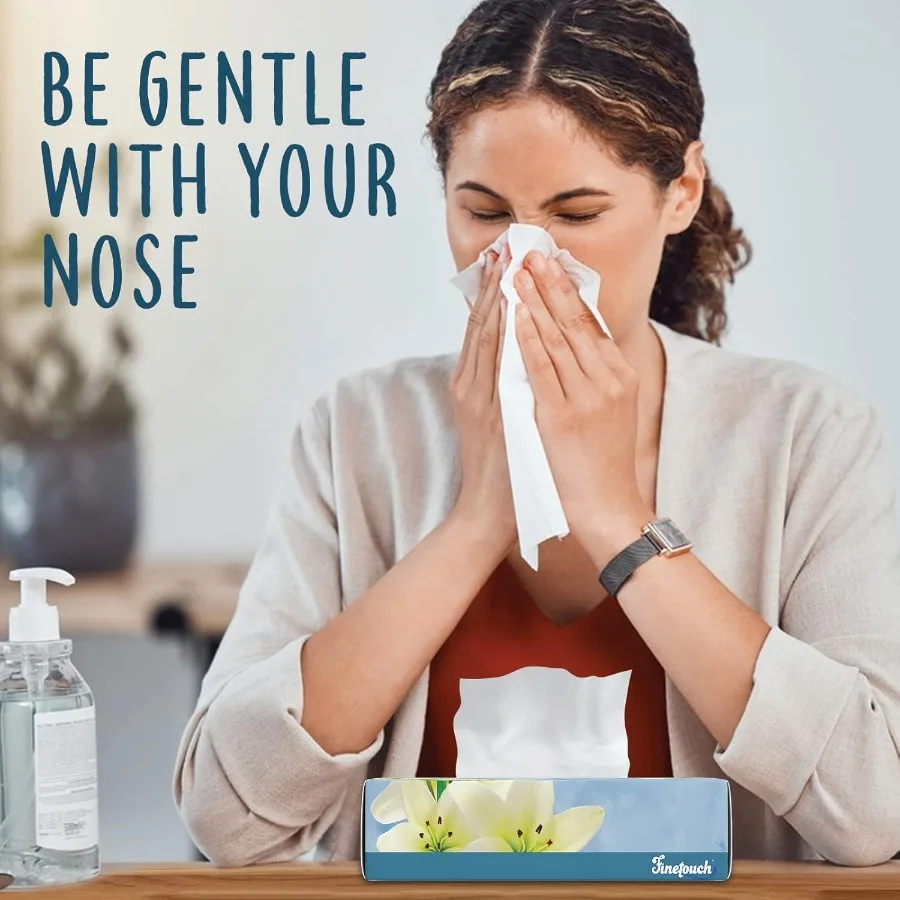 ファイントゥッチ 2プライ フェイシャルティッシュ 6箱入り 130枚入り ソフトティッシュ 合計780枚 強くて優しいティッシュ 家庭 オフィス 旅行 日常使いに