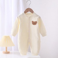 Baby Rompers for Boys Girls Newborn Bodysuit & One Piece Solid Color 100 Cotton 0-24M Long Sleeve Loungewear Outfit