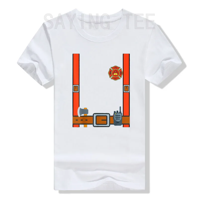 Feuerwehrmann Halloween DIY Feuerwehruniform Lazy Kostüm Anzieh-T-Shirt Y2k Fantastisches Feuerwehrmann-Grafik-T-Shirt Persönlichkeits-Streetwear – Detail 16