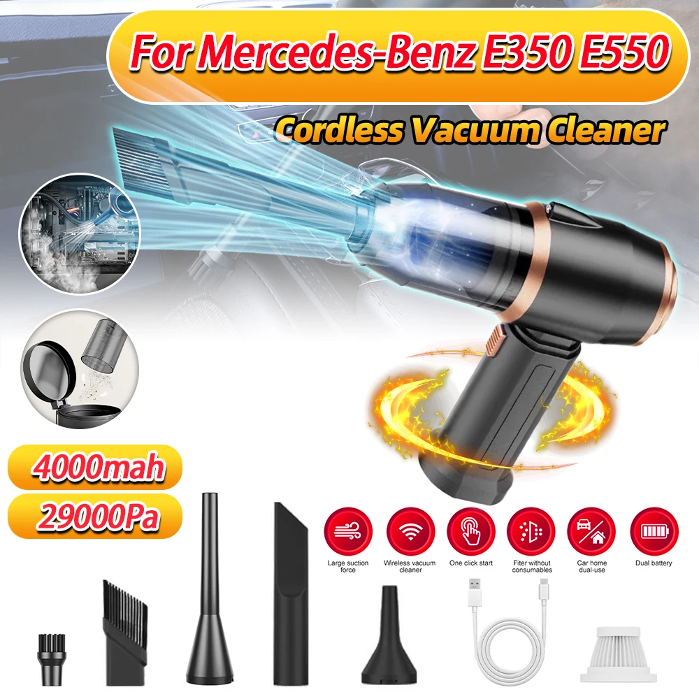 

Cordless Car Vacuum Cleaner 120W Strong Suction Aspiradora 29000PA Portable Handheld Vacuum Cleaner For Mercedes-Benz E350 E550
