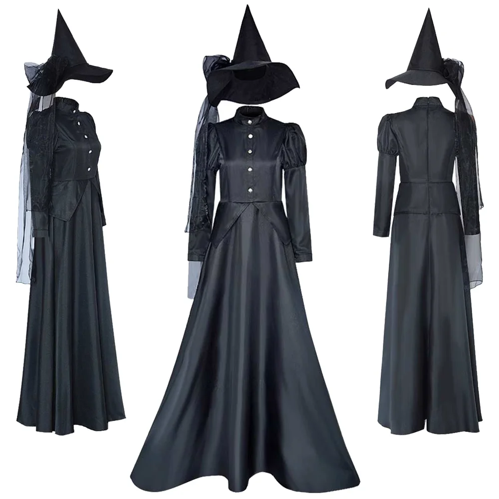 

Wicked Elphaba Cosplay Costume Women Dress Uniform Outfit Halloween Carnival Party Fancy Dress Up Role Play Disguise Adult