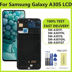 6.4'' AMOLED for Samsung Galaxy A30s LCD Display Touch Screen Digitizer Assembly Replacement for Samsung A30s A307 A307F A307G