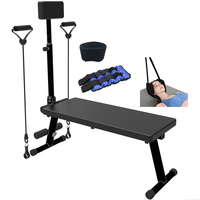 Multifunctional household stretching bench bed sit-up board with drawstring leggings sandbag cervical relief belt