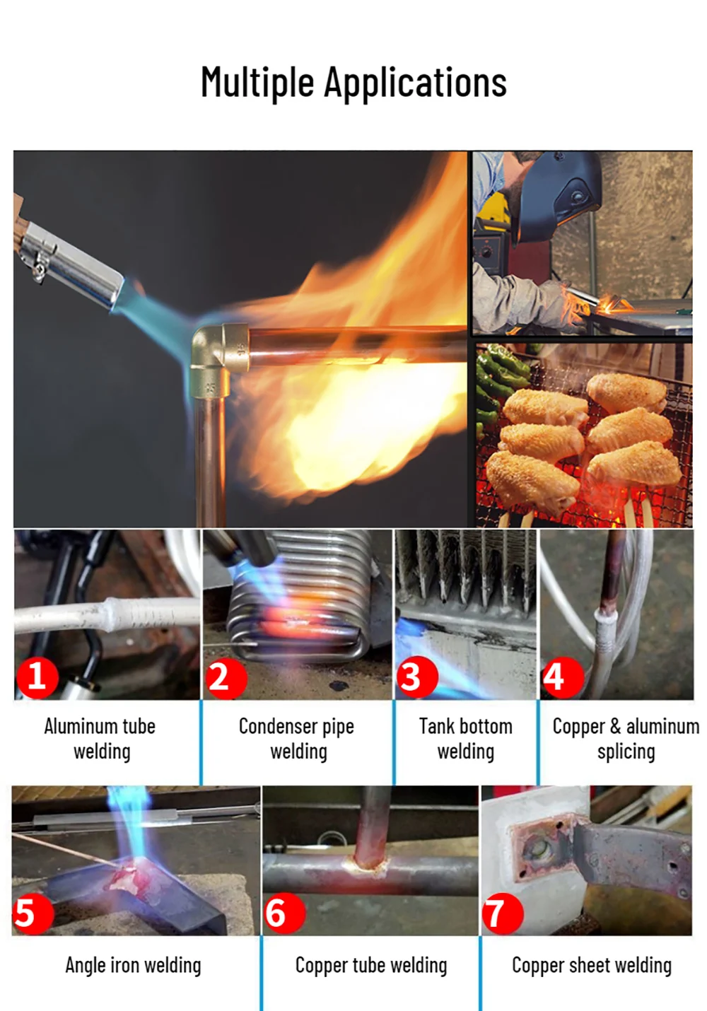 LPG Gas Fackel Griff Hohe Temperatur Gold Silber Schmelzen Feuer Fackel Handheld Kupfer Aluminium Eisen Schweißen Pistole LPG Flammenwerfer – Detail 2