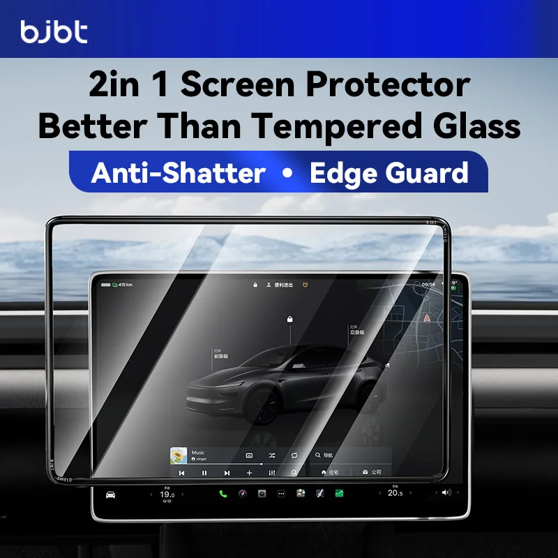 BJBT Tempered Glass Case Cover for Screen Protector For Tesla Model 3 Y Accessories 2023 2025 2026 Juniper Highland Protection