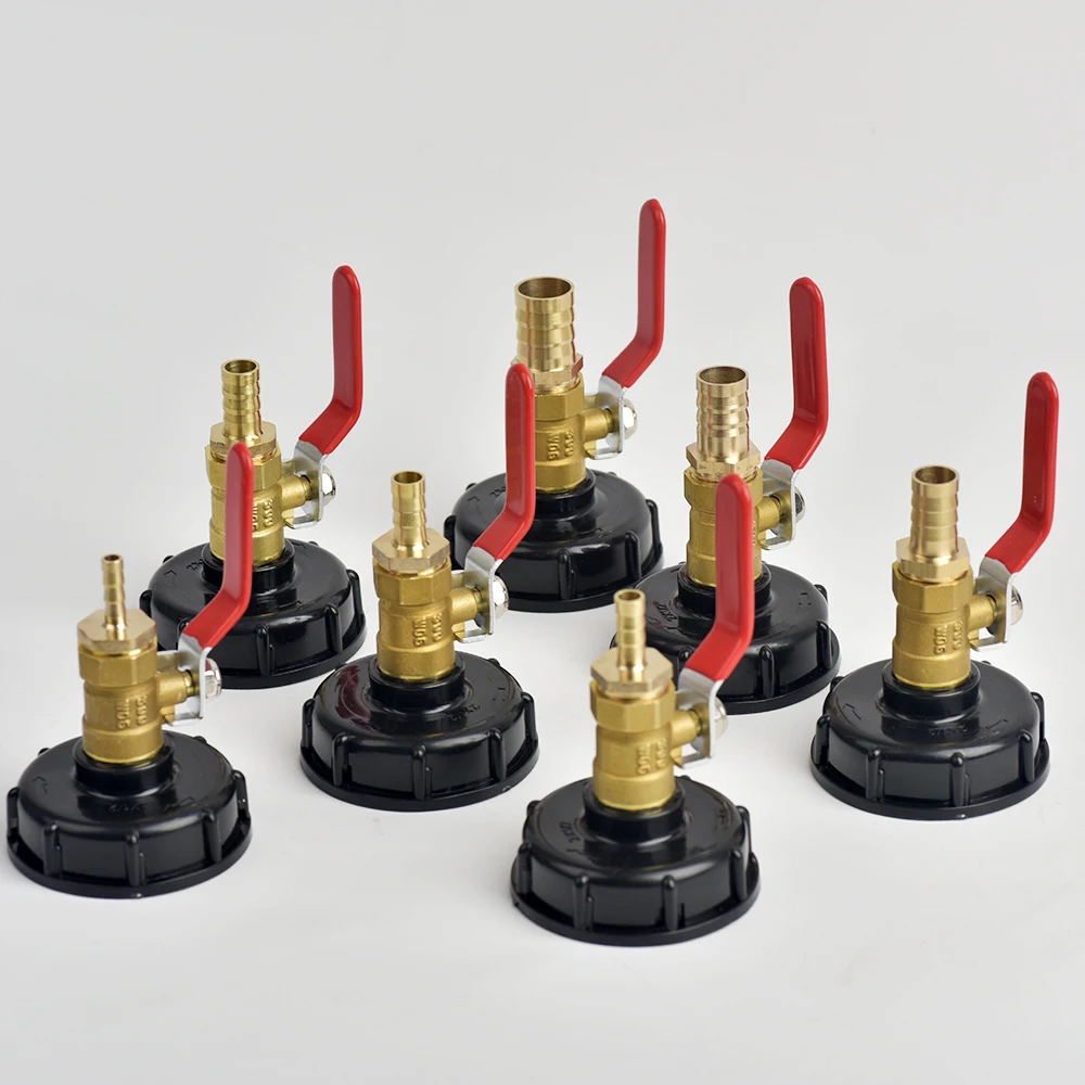 IBC Tank Tap Adapter S60 To 6/8/10/12/16mm Hose Barb Connection Brass Valve Garden Hose Quick Connect Tank Valve