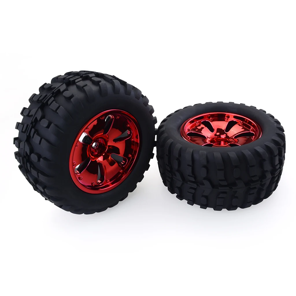 2PCS/Set Wheel Rim and Rubber Tires Traxxas slash VKAR for 1:10 Monster Bigfoot Truck