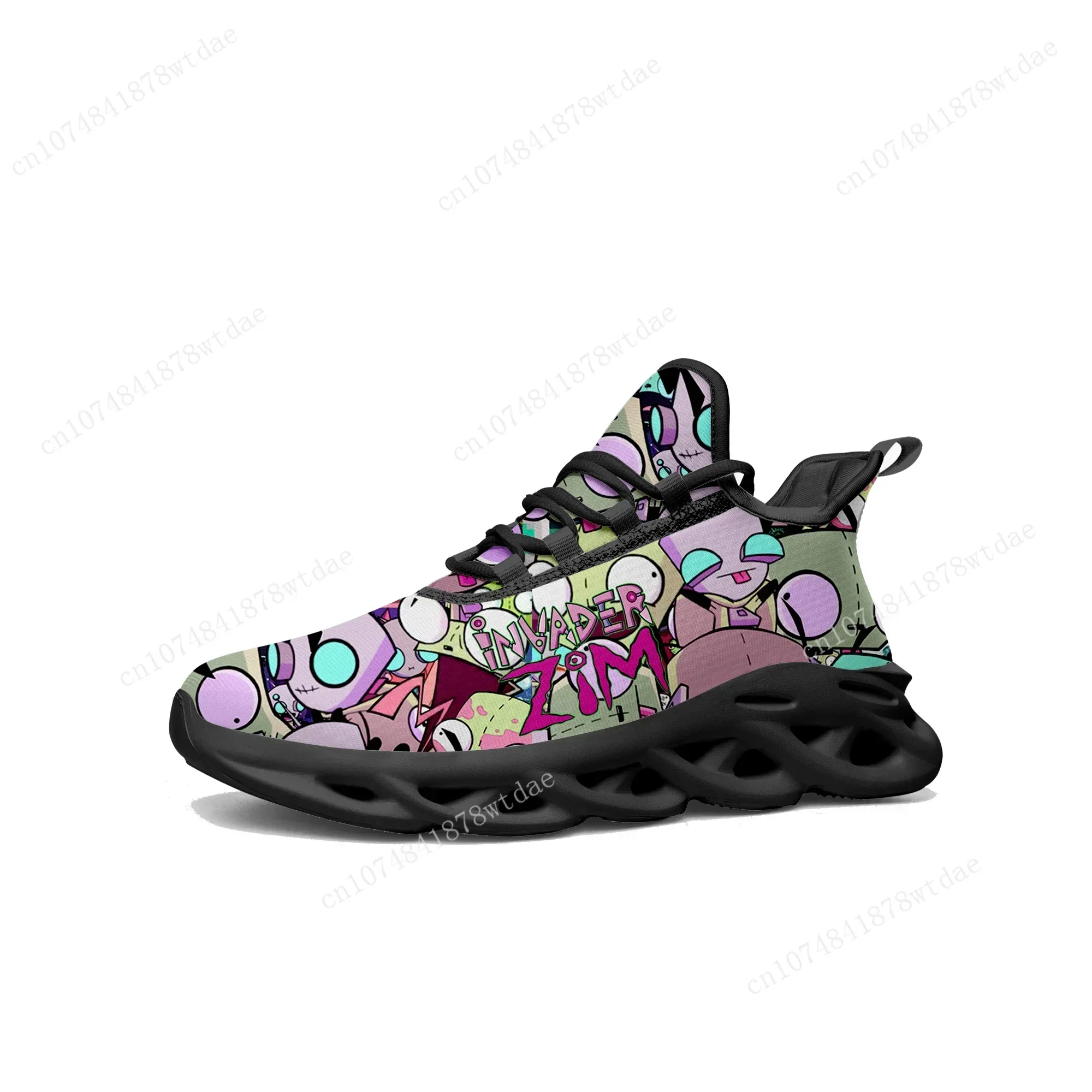 Zim Flats Sneakers Mens Womens Sports Running Shoes High Quality Invader Anime Cartoon Custom Lace Up Mesh Footwear 2