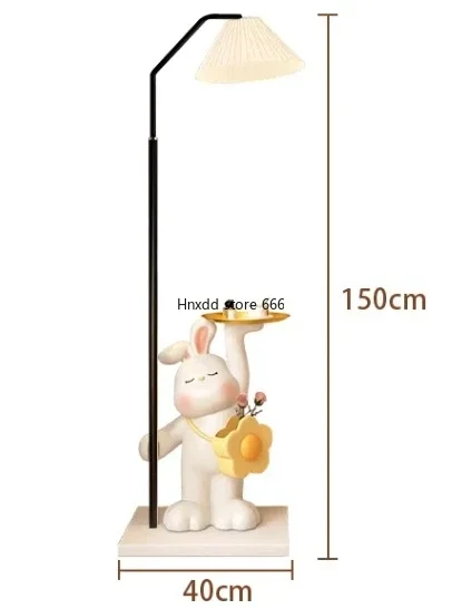 Rabbit floor lamp bedroom bedside table integrated shelf