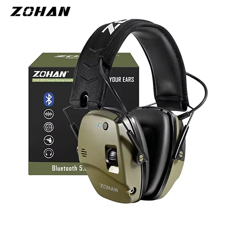 ZOHAN Electronic Earmuffs Bluetooth 5.0 Shooting Ear Protection Active Noise Canceling Protection for Hunting Hearing NRR22dB