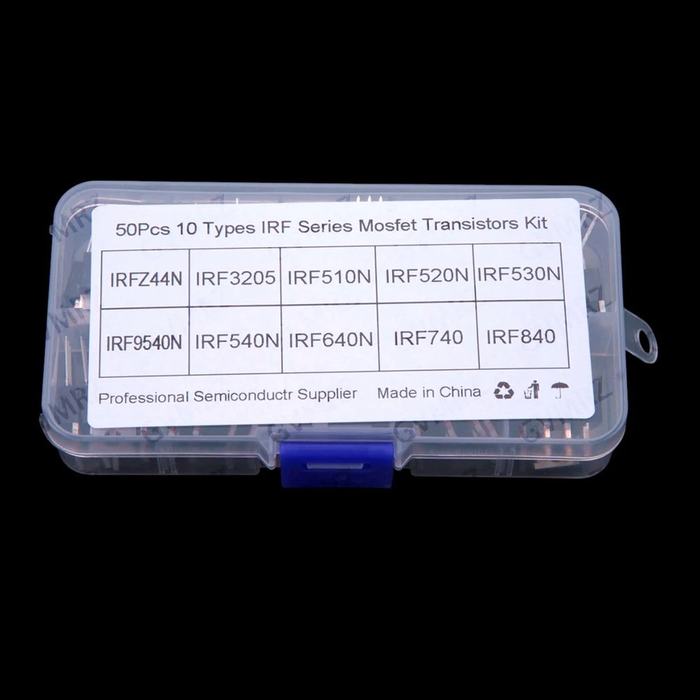 10 Values ​​50 PCS IRF510 IRF520 IRF MOSFET IRFZ44 IRF3205 packaged in through-hole TO-220