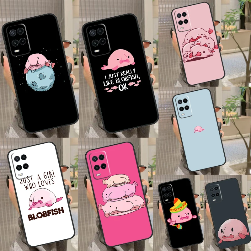 Cartoon Blobfish Case For OPPO A57S A53S A54S A96 A76 A16 A17 A77 A94 A74 A5 A9 A15 A91 A93 A52 A72 A78 A98