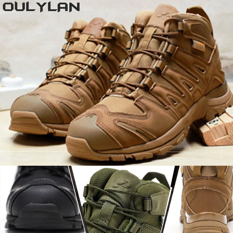 

Camping Sneakers Lightweight Amphibious Shoes Sneakers Boots Military Combat Boots Men's Mid Top Desert Boots Sports Mountain