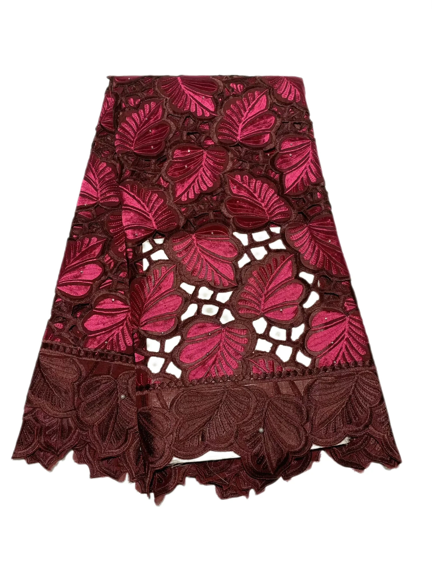 

New Hand-Cut Holes Embroidery Lace African Guipure Voile Fabric Highest Quality Dubai Abaya Sewing Kaftan Celebrants Robe Soft
