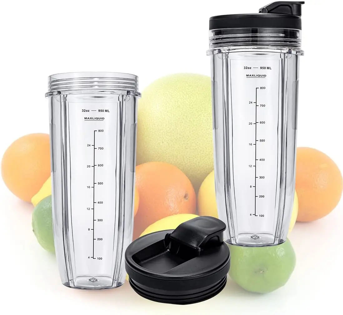 24 أوقية 2 قطعة أكواب مع أغطية بديلة لخلاط نينجا نوتري BN401، SS101، BN400، BN800، BN801، SS351، SS151