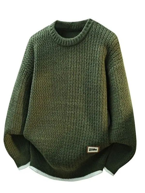 

Cusized Autumn Winter Loose Fit round Ne Knitwear Base Layer Casual Youth Trendy Sweater Polyester Fiber Thiened Long ...