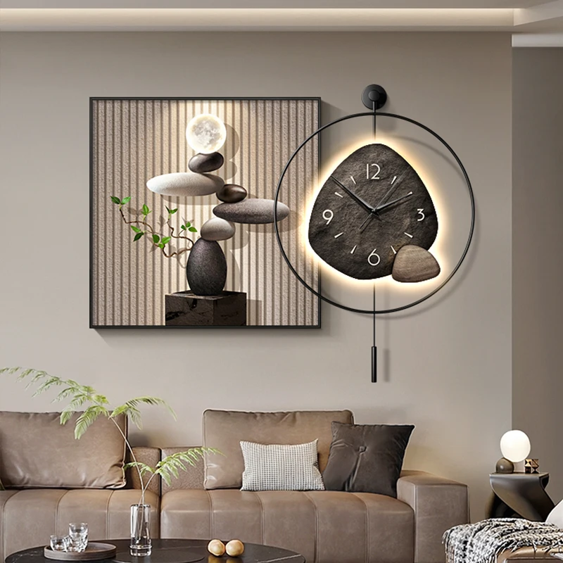 

Living Room Creativity Corridor Wall Decor Mute Digital Modern Art Wall Clock Clock Large Abstract Hanging Painting Wall Watch