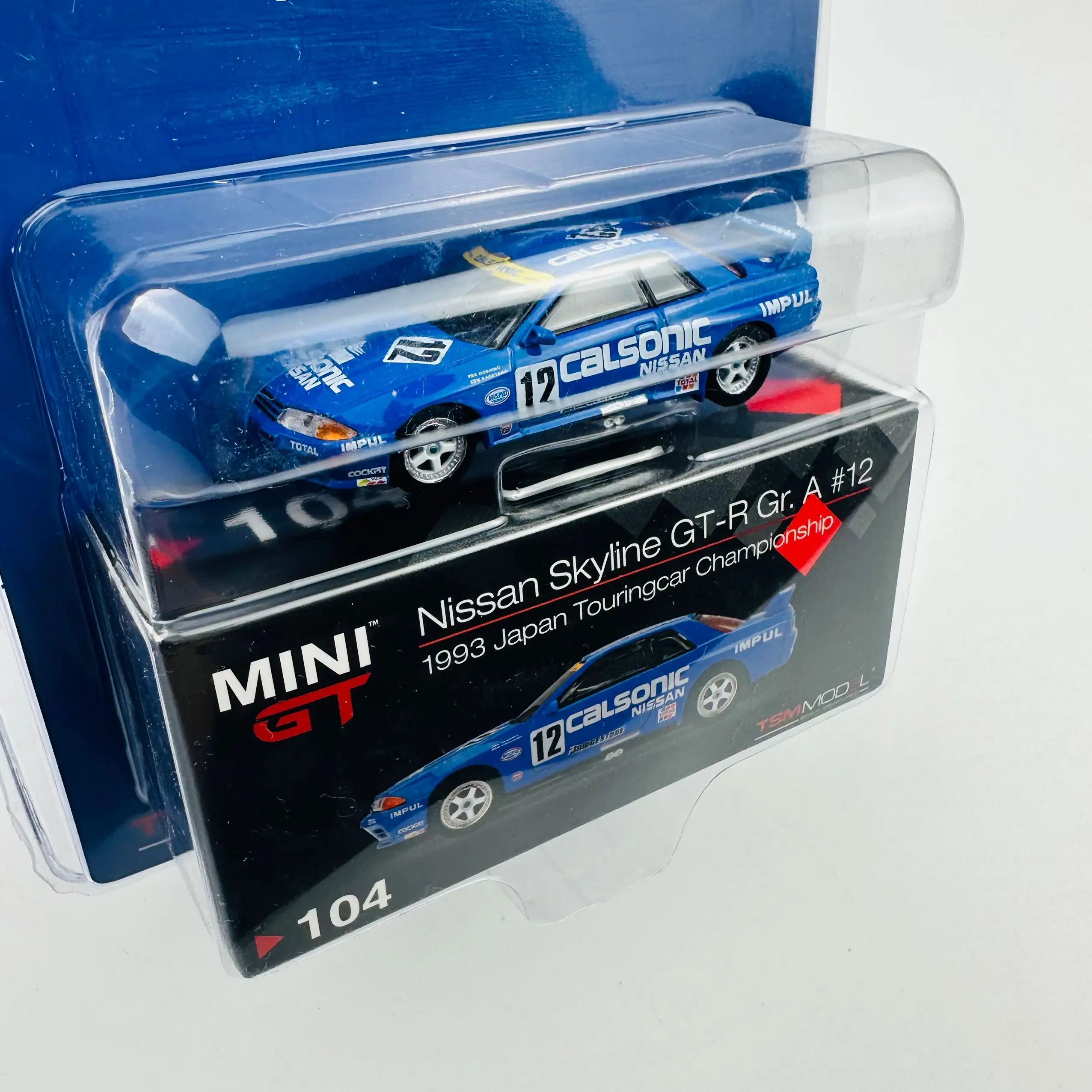 TSM Mini Gt 1/64 Minigt 104 Nissan Skyline GT-R (R32) Gr. A #12 1993 MJ Blue Die-cast Alloy Car Model Collection