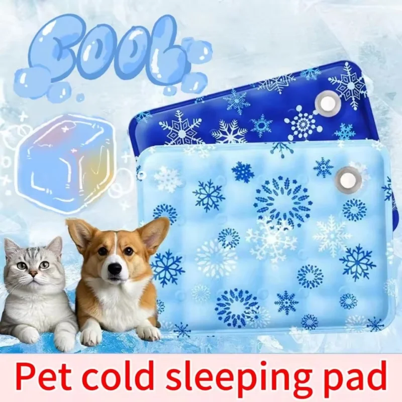

Dry Ice/Water Injection Pet Cool Pad - Durable Cooling Mat for Dogs & Cats, Breathable Ice Silk Blanket, Washable Summer Pet Bed