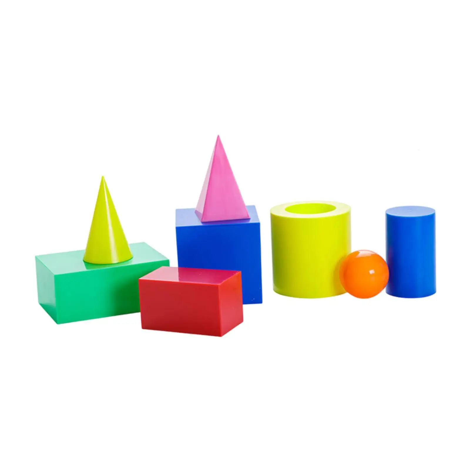 Geometric Solids Math Toys Classroom Manipulatives for Kids Geometric Shapes Pattern Blocks Solid for Preschool Elementary