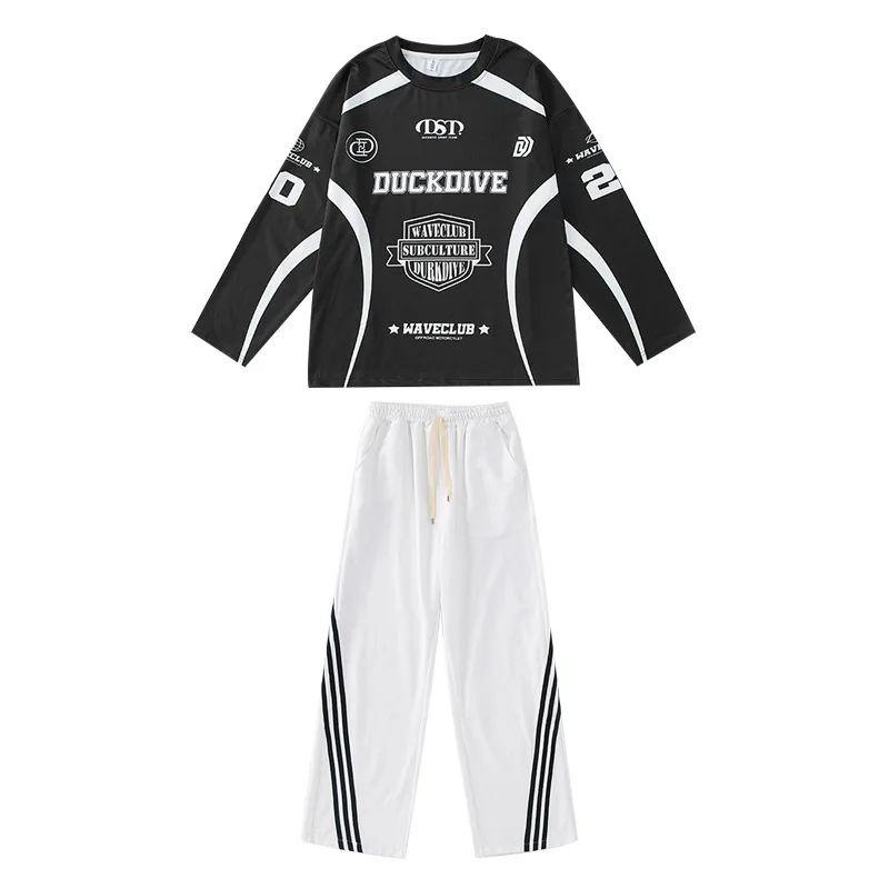 Jongens Zomer Meisjes Brief Korte Mouw T-shirt Wijde Pijpen Broek Street Wear Kids Jazz Kleding Mode Hip Hop Danskostuums