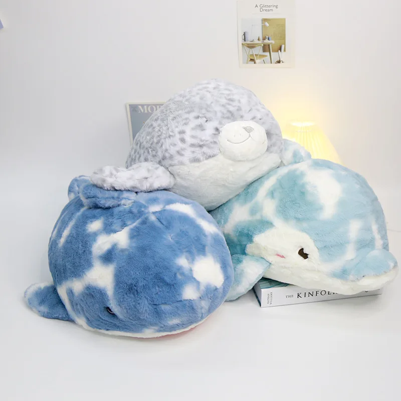 

70cm Seal Plush Pillow Soft Sea Lion Shark Stuffed Doll Dolphin Plush Toy For Room Decor Fish Shaped Cushion Ocean Life Theme