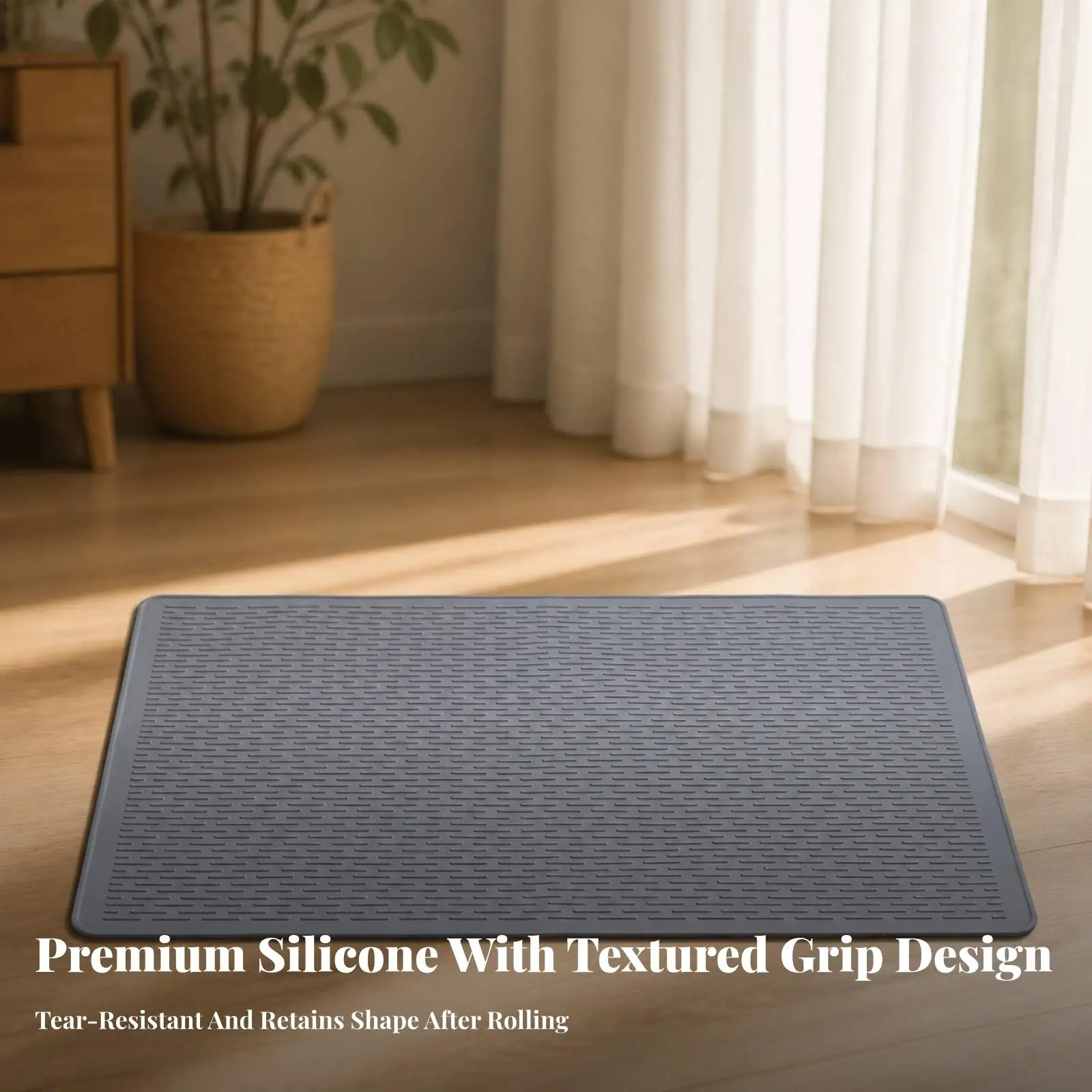 Flexible Silicone Pet Mat Waterproof Cat Litter Tray Protector for Floor Spill Guard
