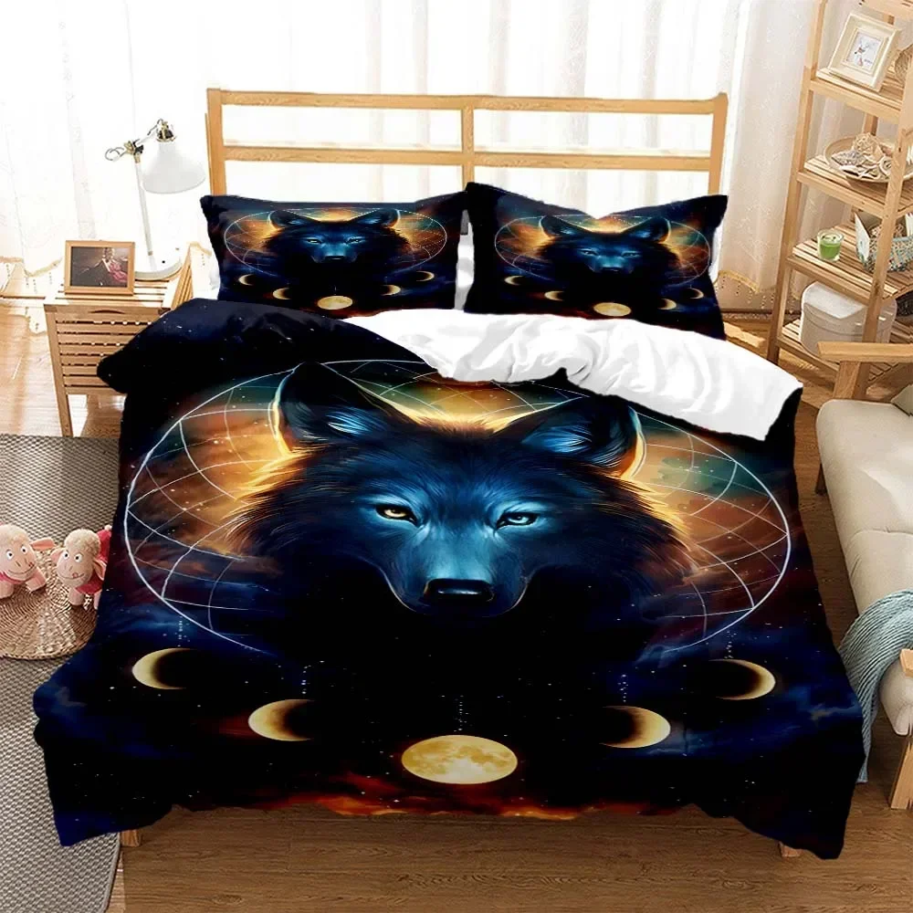 Wolf Digital Print Comfortable Duvet Quilt Cover Pillowcase Bedding Set Children Bedroom Decoration Home Textile