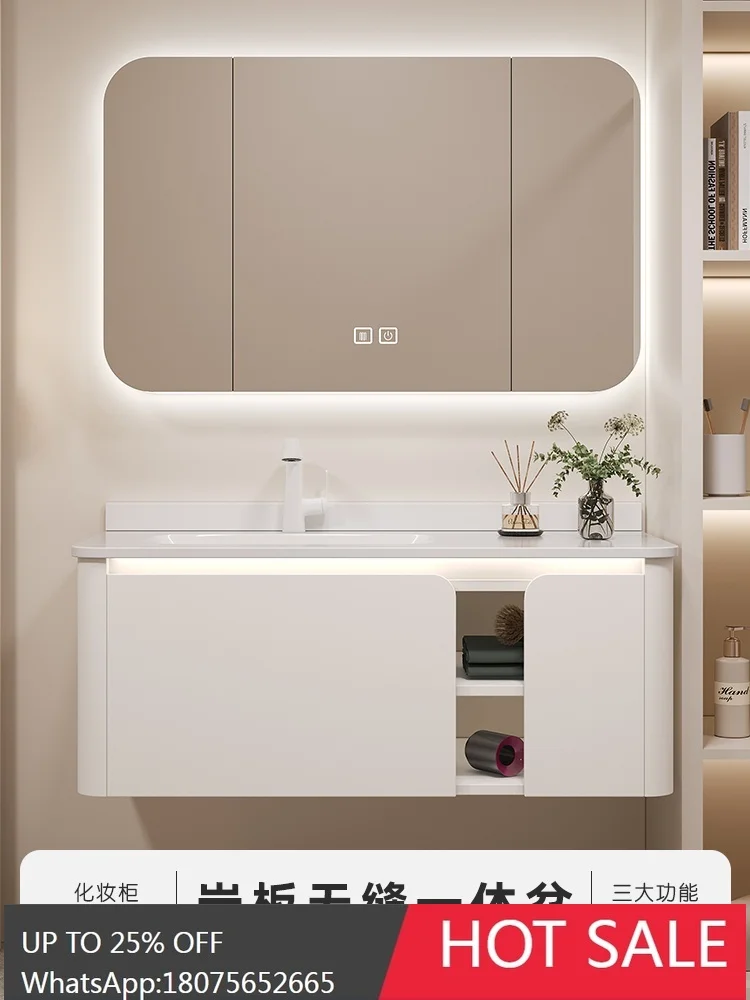 

Stone Plate Seamless Ceramic Basin Bathroom Cabinet Simple Bathroom Table Washbasin Combination Wash Basin Cabinet