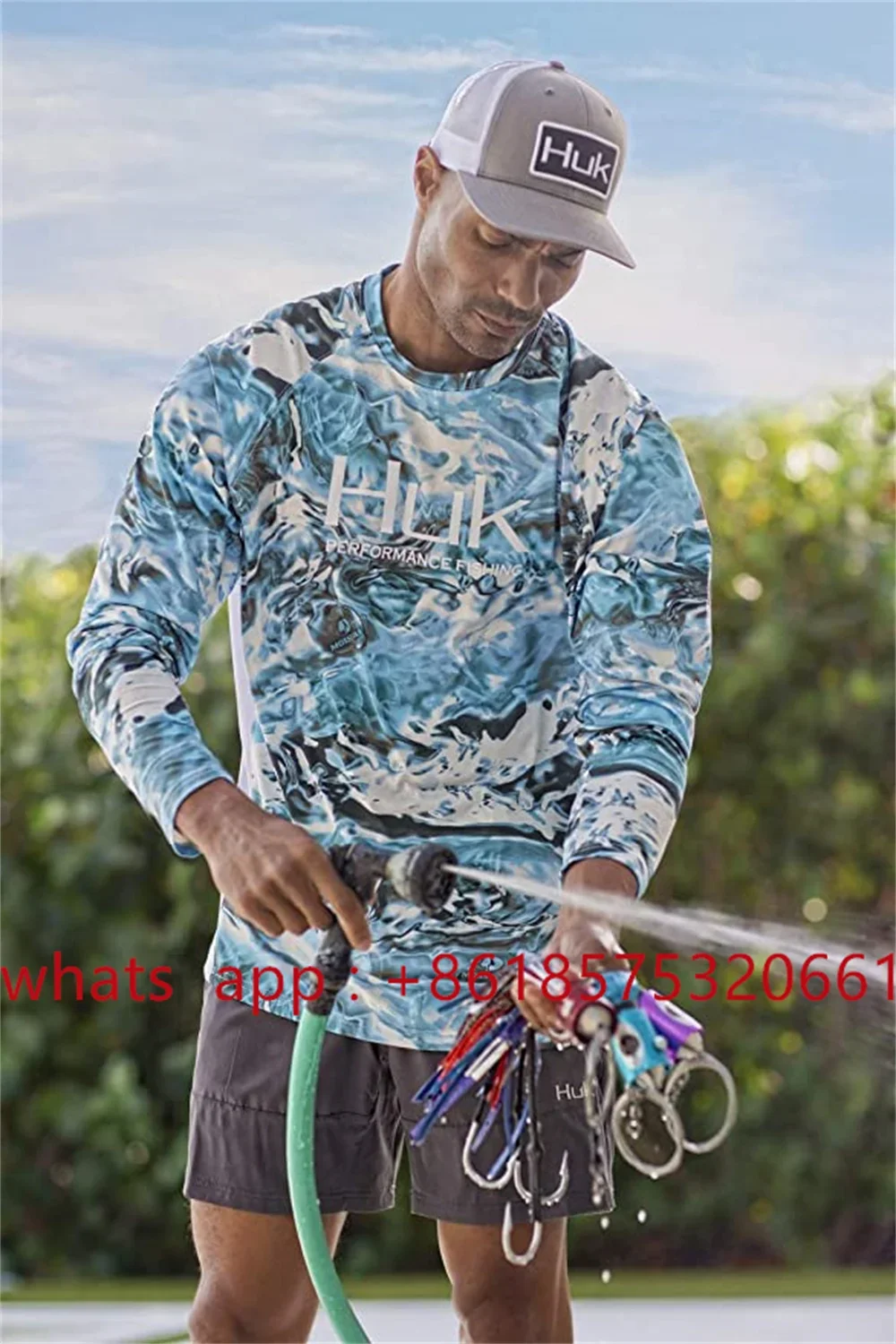 Huk Camisa De Pesca Icon X Camo De Manga Larga Para Hombre قميص الصيد قمصان الحماية من الشمس Roupa De Pesca ملابس الصيد #1