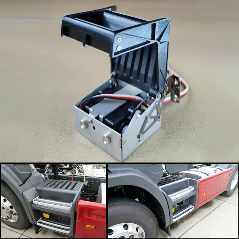 

Simulated Foot-operated Battery Box for 1/14 Tamiya RC Truck Trailer Tipper Scania 770S MAN Benz Actros 3363 Volvo Car Diy Parts