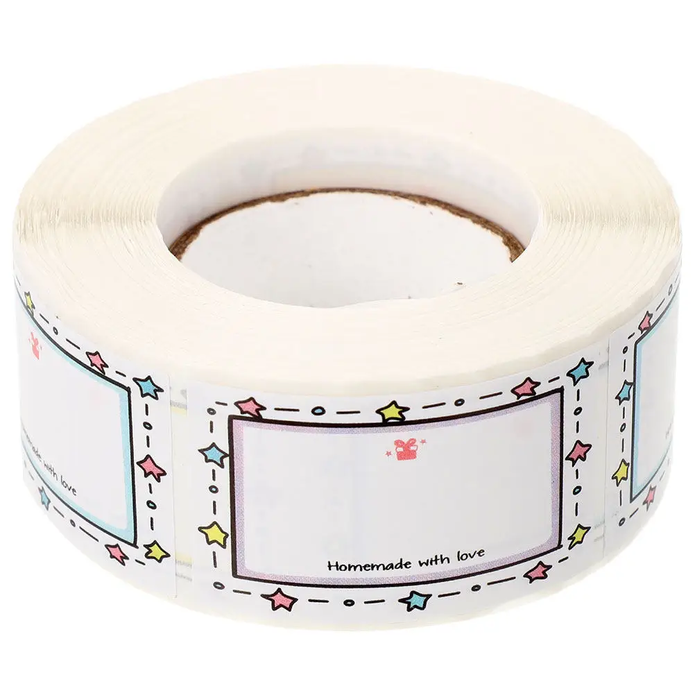 

1 Roll Reusable Removable Date Labels Waterproof Oilproof Synthetic Paper Rectangular Food Stickers for Containers Jars Baking