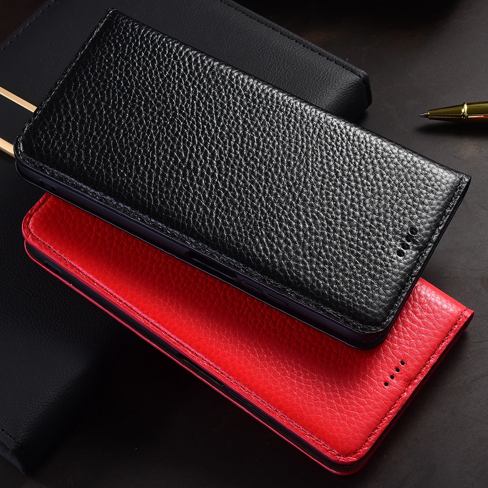 

Litchi Genuine Leather Flip Case For Xiaomi Poco X3 X4 X5 X6 X7 F1 F3 F4 F5 F6 M3 M4 M5 M5S M6 M7 Pro GT Neo Phone Cover Cases