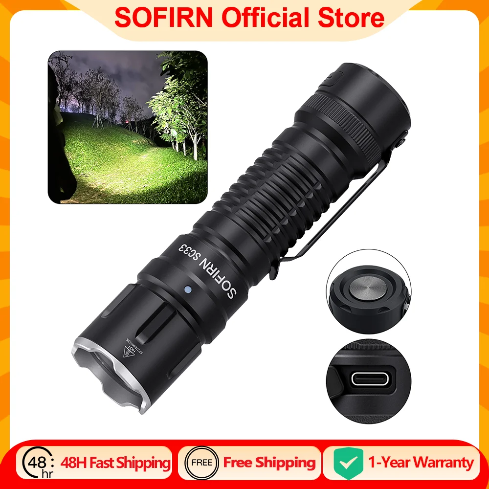�y�Z�[�����zSofirn-�[�d��LED�����d��sc33,xhp70.3 hi,4700-5300k,5200lm,���͂�21700 USB c,�e�[���X�C�b�`�t��,���O�Ɩ�