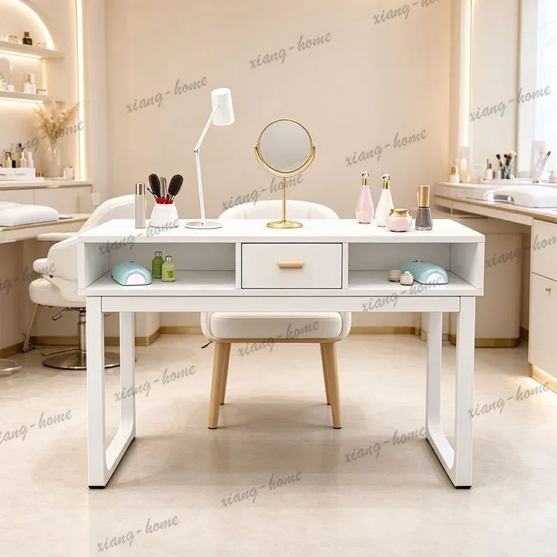 Factory Direct Simple Rustic Manicure Table With Drawers Traditional Chinese Metal Manicure Table Unique Premium Mesas Manicuris