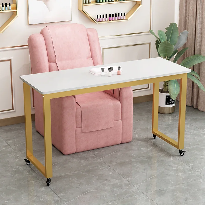 White Portable Nail Table Professionals Marble Table Manicure Nail Commercial Designer Mesa De Manicure Nail Furniture MQ50NT